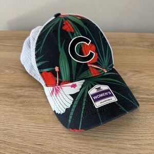 NWT Chicago Cubs Womens Floral Trucker Hat Fan Favorite Adjustable Mesh SnapBack
